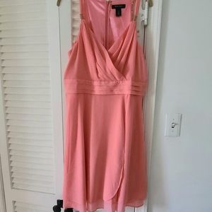 WHBM Fully Lined Empire Waist V-neck Coral Dress